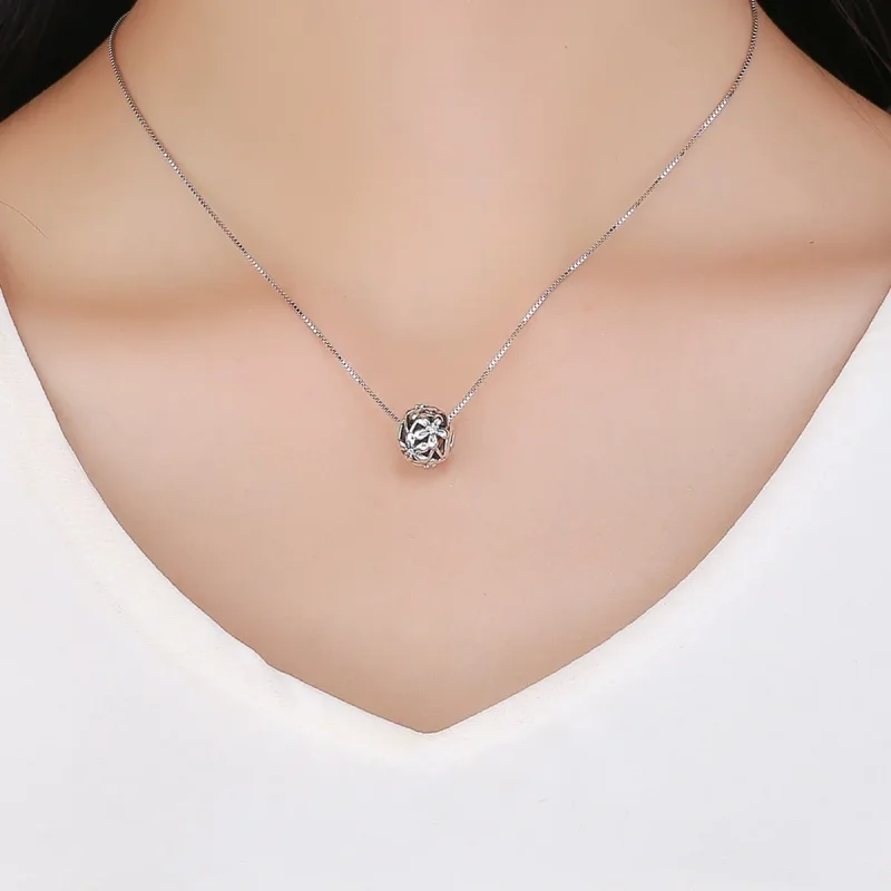 (bilde for) Pandora Style Silver Flower Shape Charm - SCC729 - Vis 5