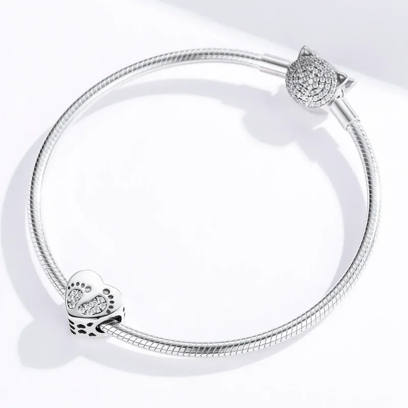 (bilde for) Pandora Style Silver Footprints Charm - SCC1395 - Vis 4