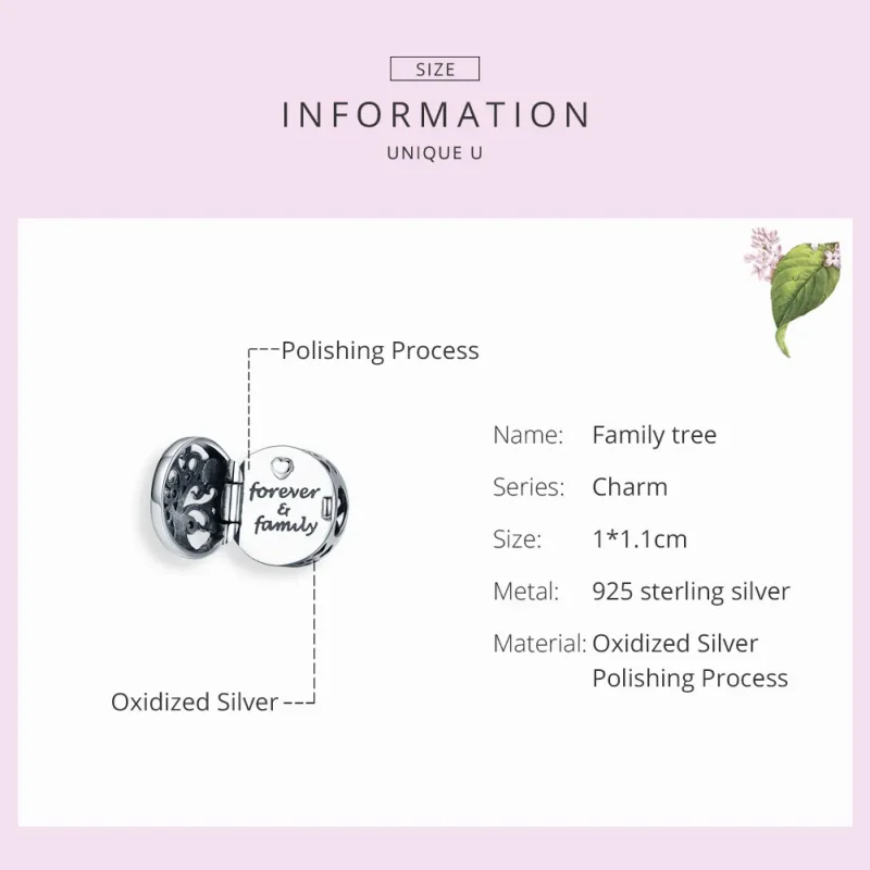 (bilde for) Pandora Style Silver Forever & Family Charm - SCC1259 - Vis 3