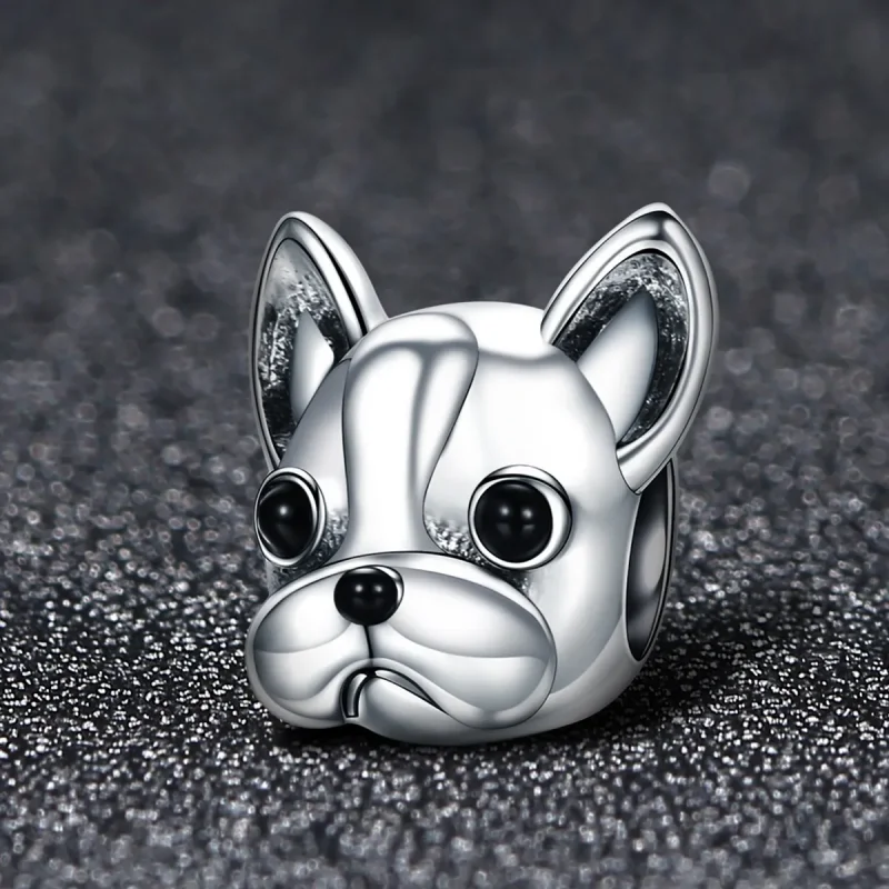 (bilde for) Pandora Style Silver French Bulldog Charm - SCC315 - Vis 2