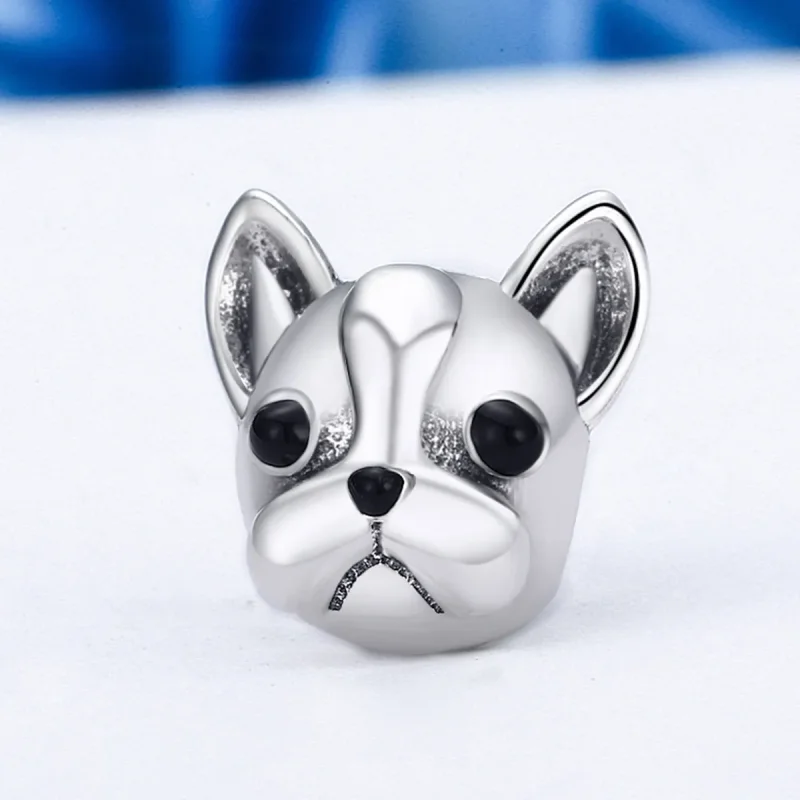 (bilde for) Pandora Style Silver French Bulldog Charm - SCC315 - Vis 3