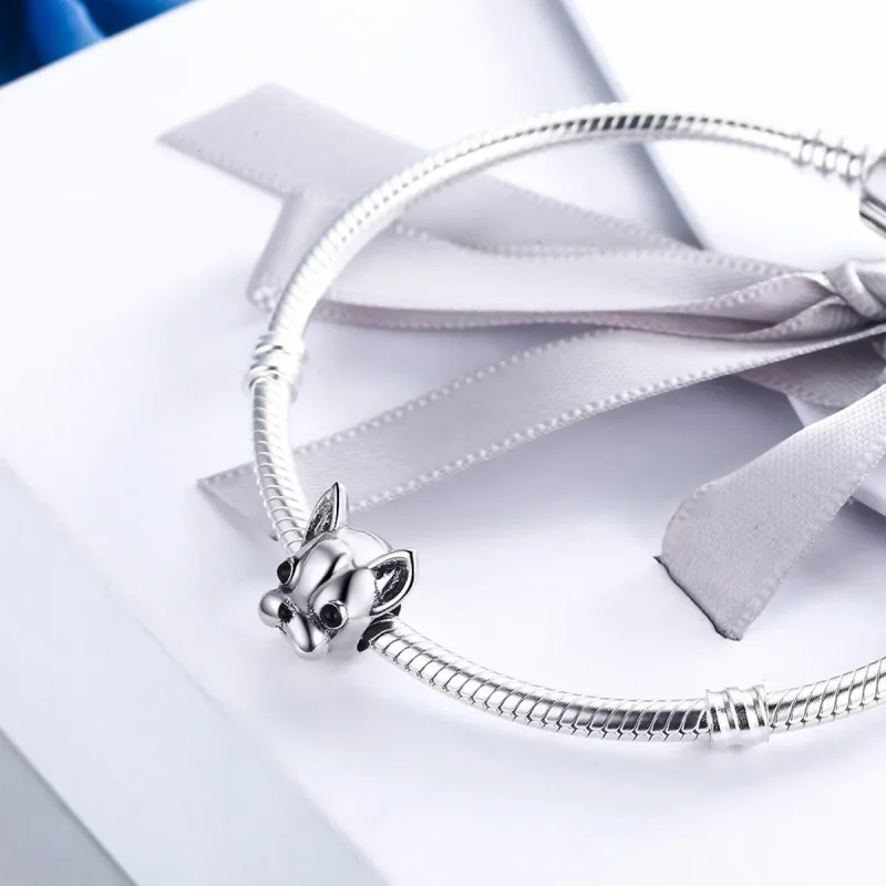(bilde for) Pandora Style Silver French Bulldog Charm - SCC315 - Vis 4