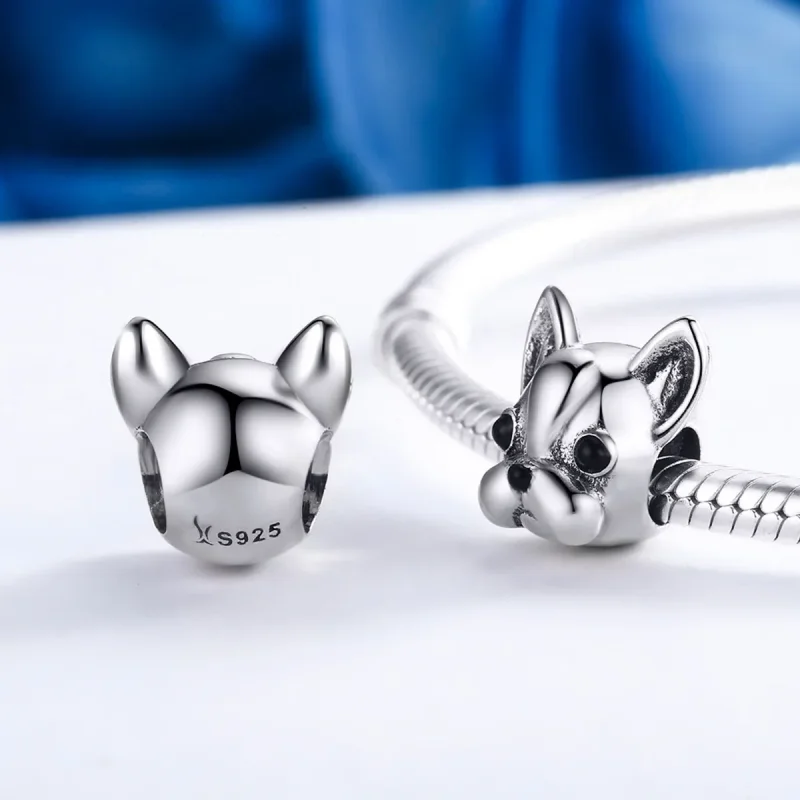 (bilde for) Pandora Style Silver French Bulldog Charm - SCC315 - Vis 5