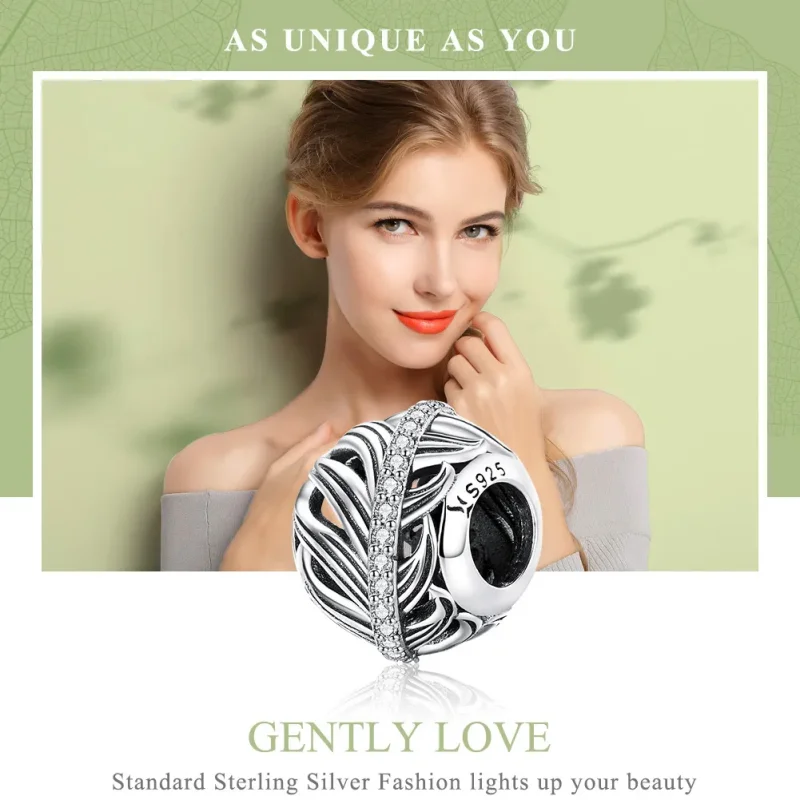 (bilde for) Pandora Style Silver Gently Love Charm - SCC1065 - Vis 2