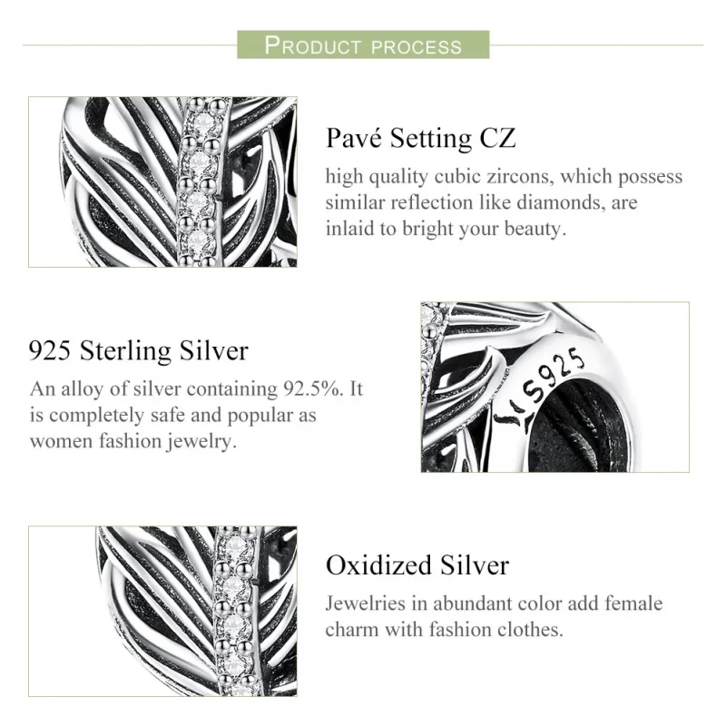 (bilde for) Pandora Style Silver Gently Love Charm - SCC1065 - Vis 5