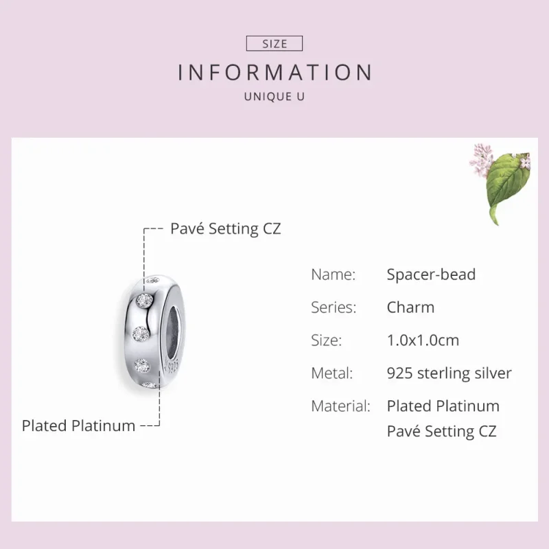 (bilde for) Pandora Style Silver Glitrende Spacer - SCC1171 - Vis 3