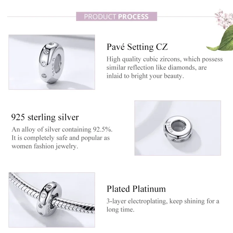 (bilde for) Pandora Style Silver Glitrende Spacer - SCC1171 - Vis 4