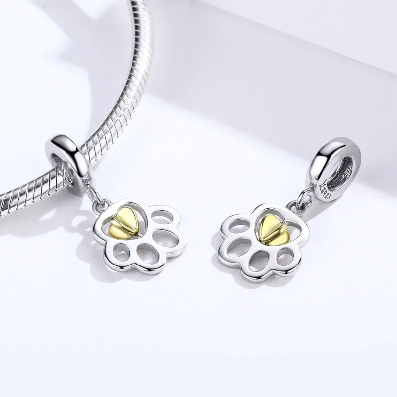 (bilde for) Pandora Style Silver & Gold-Plated Cure Pet Dangle - SCC1251 - Vis 4