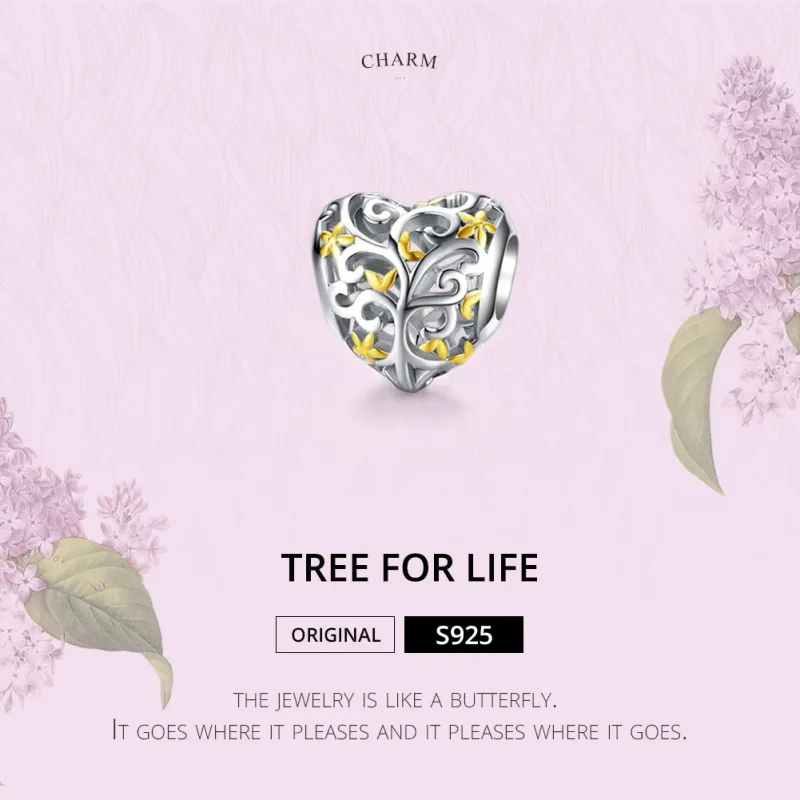 (bilde for) Pandora Style Silver & Gold-Plated Life Tree Charm - SCC1249 - Vis 2