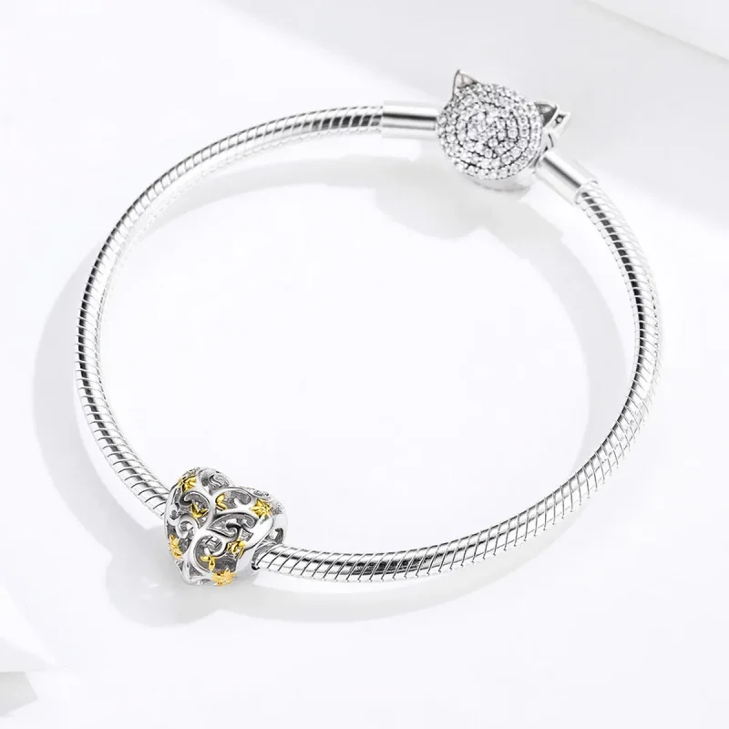 (bilde for) Pandora Style Silver & Gold-Plated Life Tree Charm - SCC1249 - Vis 3