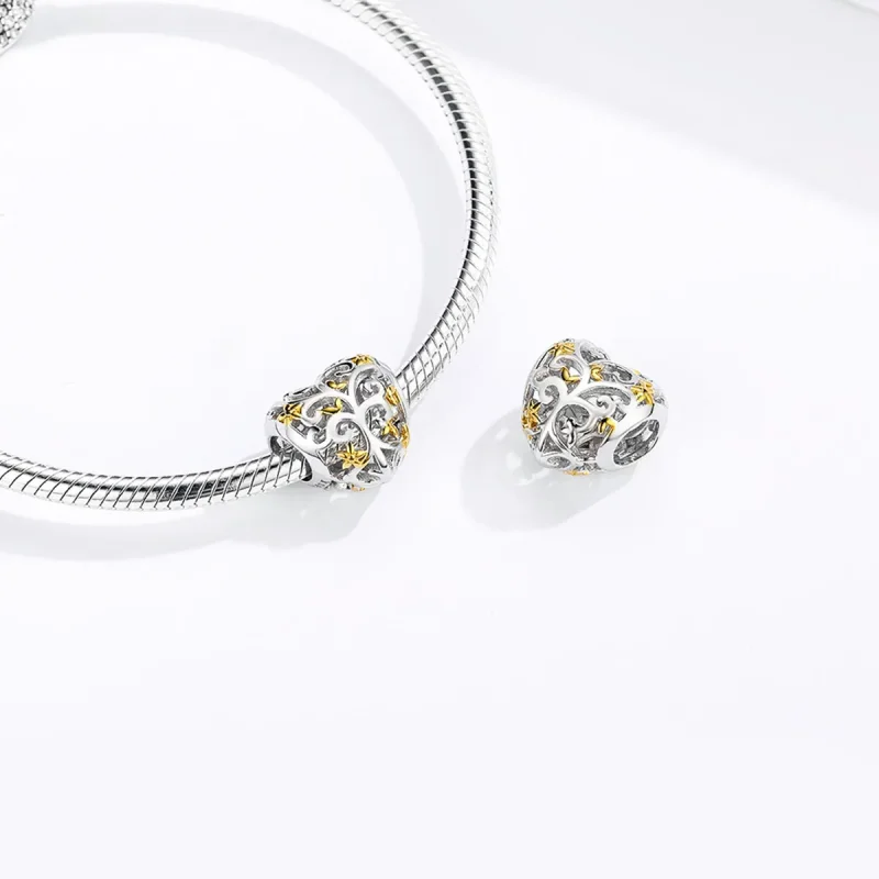 (bilde for) Pandora Style Silver & Gold-Plated Life Tree Charm - SCC1249 - Vis 4