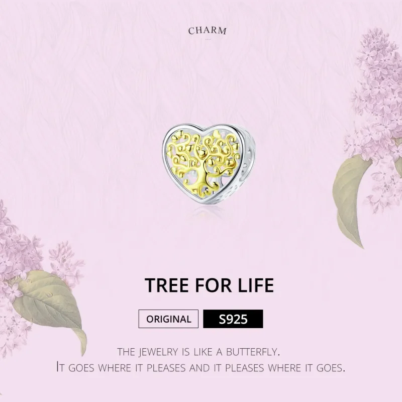 (bilde for) Pandora Style Silver & Gold-Plated Life Tree Charm - SCC1264 - Vis 2