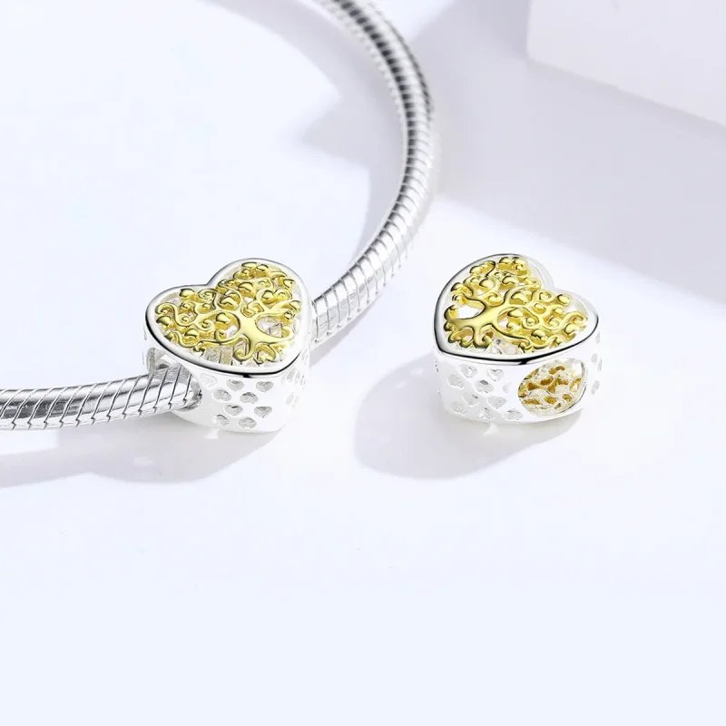 (bilde for) Pandora Style Silver & Gold-Plated Life Tree Charm - SCC1264 - Vis 4