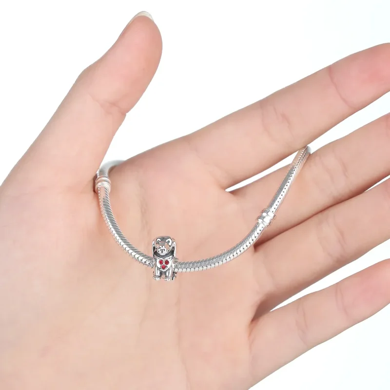 (bilde for) Pandora Style Silver Golden Retriever Charm - SCC016 - Vis 2