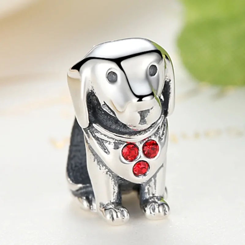 (bilde for) Pandora Style Silver Golden Retriever Charm - SCC016 - Vis 3