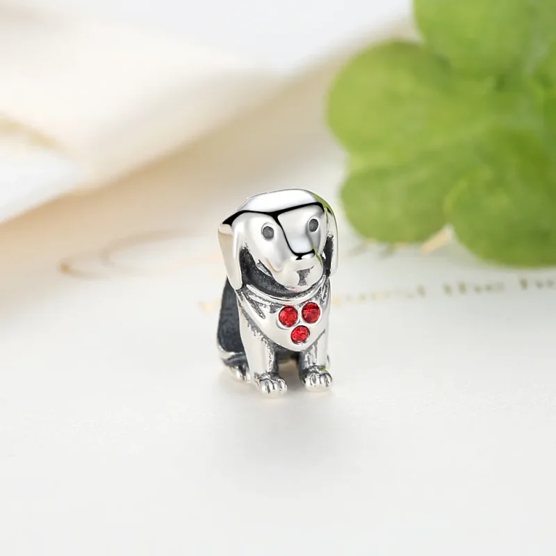 (bilde for) Pandora Style Silver Golden Retriever Charm - SCC016 - Vis 4