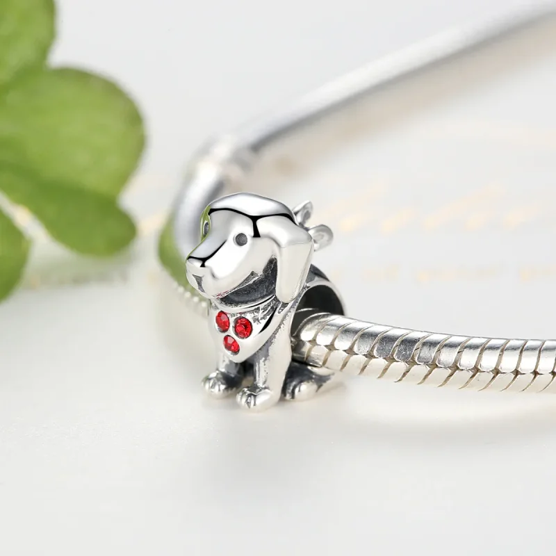 (bilde for) Pandora Style Silver Golden Retriever Charm - SCC016 - Vis 5