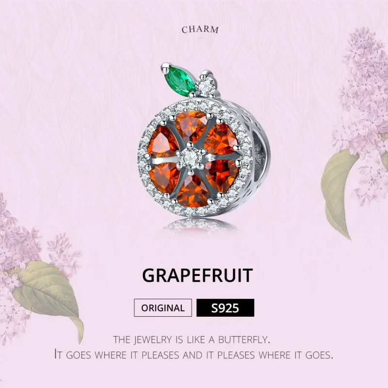 (bilde for) Pandora Style Silver Grapefrukt Charm - SCC1277 - Vis 2
