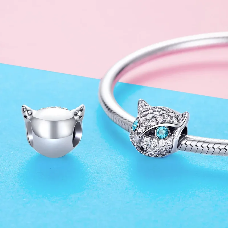 (bilde for) Pandora Style Silver Happy Kitty Charm - SCC1131 - Vis 3