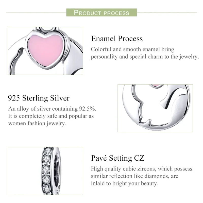 (bilde for) Pandora Style Silver Happy Kitty Dangle Charm - SCC1140 - Vis 4