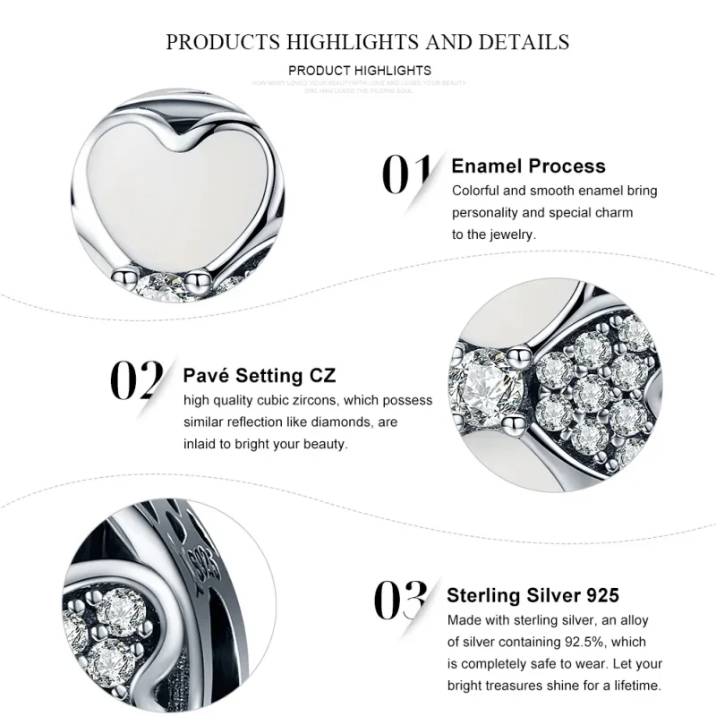 (bilde for) Pandora Style Silver Happy Petals Charm - SCC250 - Vis 6