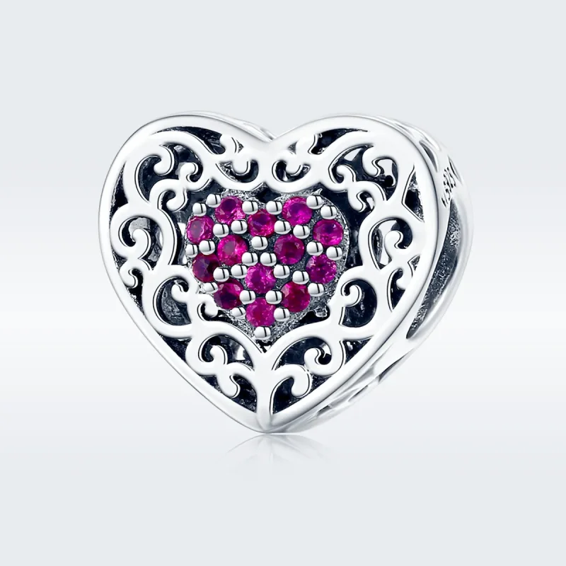 (bilde for) Pandora Style Silver Heart Charm - SCC1109 - Vis 3