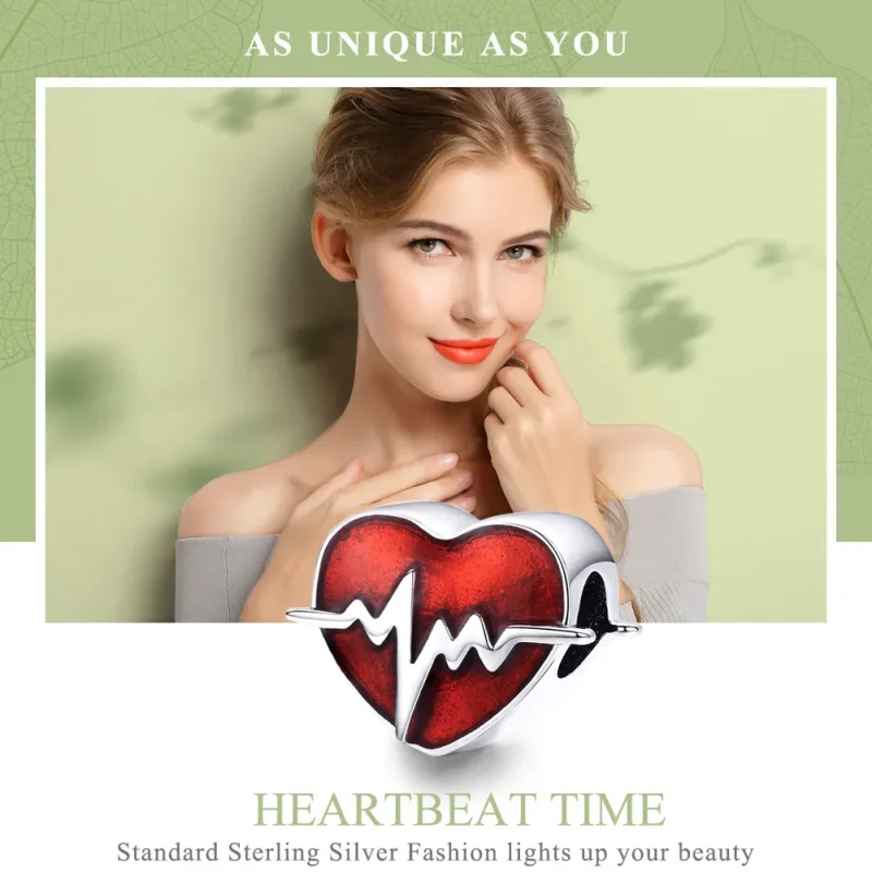 (bilde for) Pandora Style Silver Heartbeats Time Charm - SCC1151 - Vis 2
