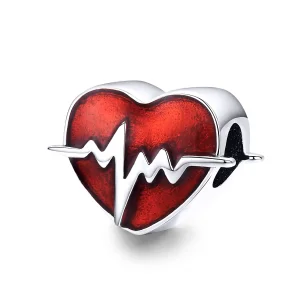 (bilde for) Pandora Style Silver Heartbeats Time Charm - SCC1151