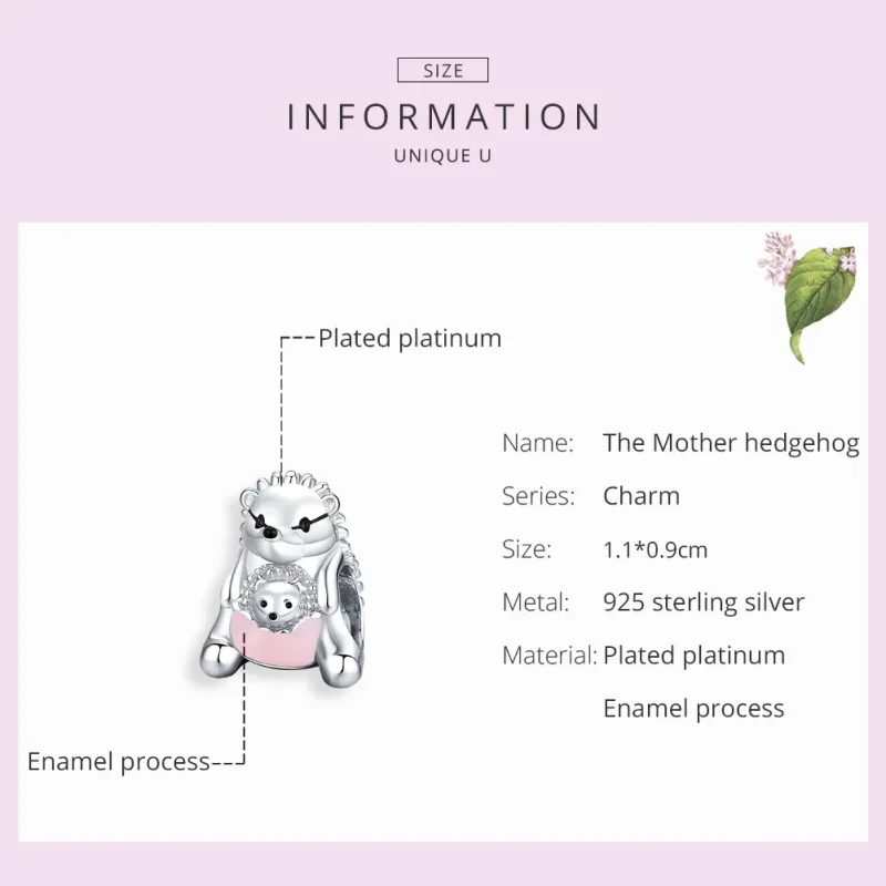 (bilde for) Pandora Style Silver Hedgehog mor og barn Charm - BSC239 - Vis 7
