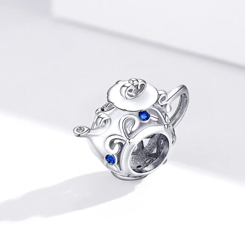 (bilde for) Pandora Style Silver Hollow Tekanne Charm - BSC274 - Vis 2