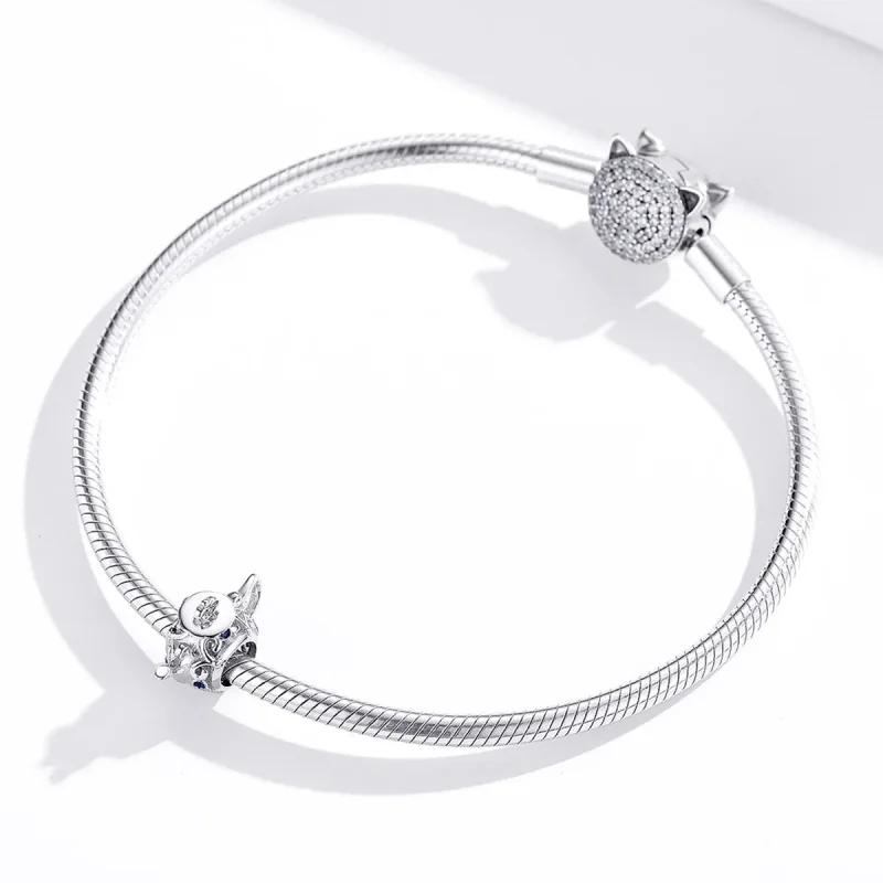 (bilde for) Pandora Style Silver Hollow Tekanne Charm - BSC274 - Vis 3
