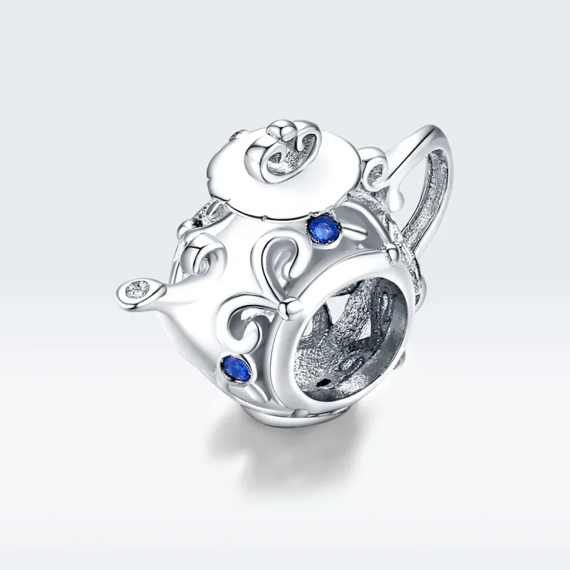 (bilde for) Pandora Style Silver Hollow Tekanne Charm - BSC274 - Vis 5