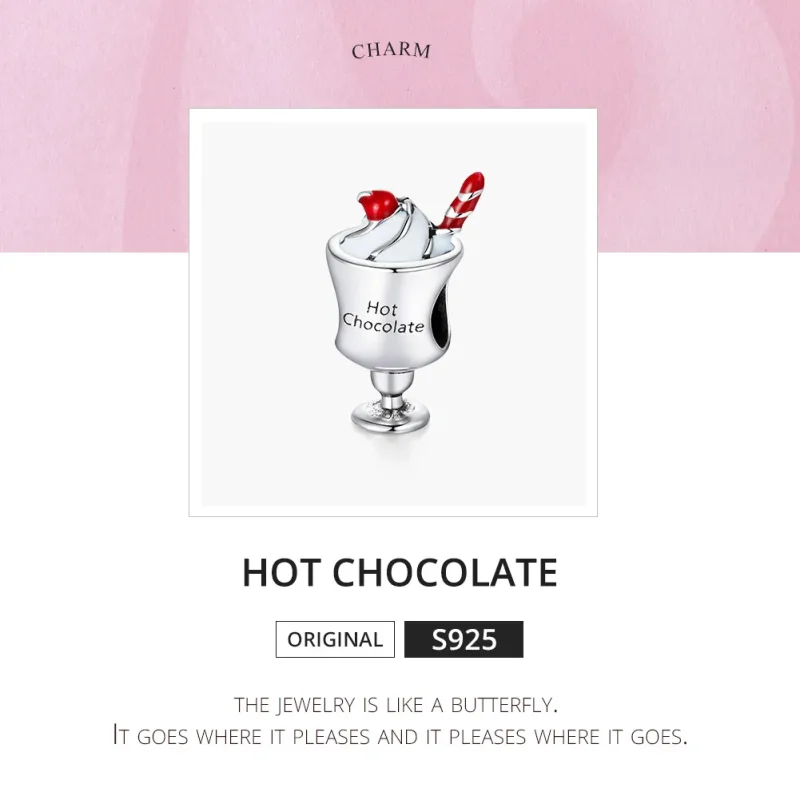 (bilde for) Pandora Style Silver Hot Chocolate Charm - SCC1495 - Vis 6
