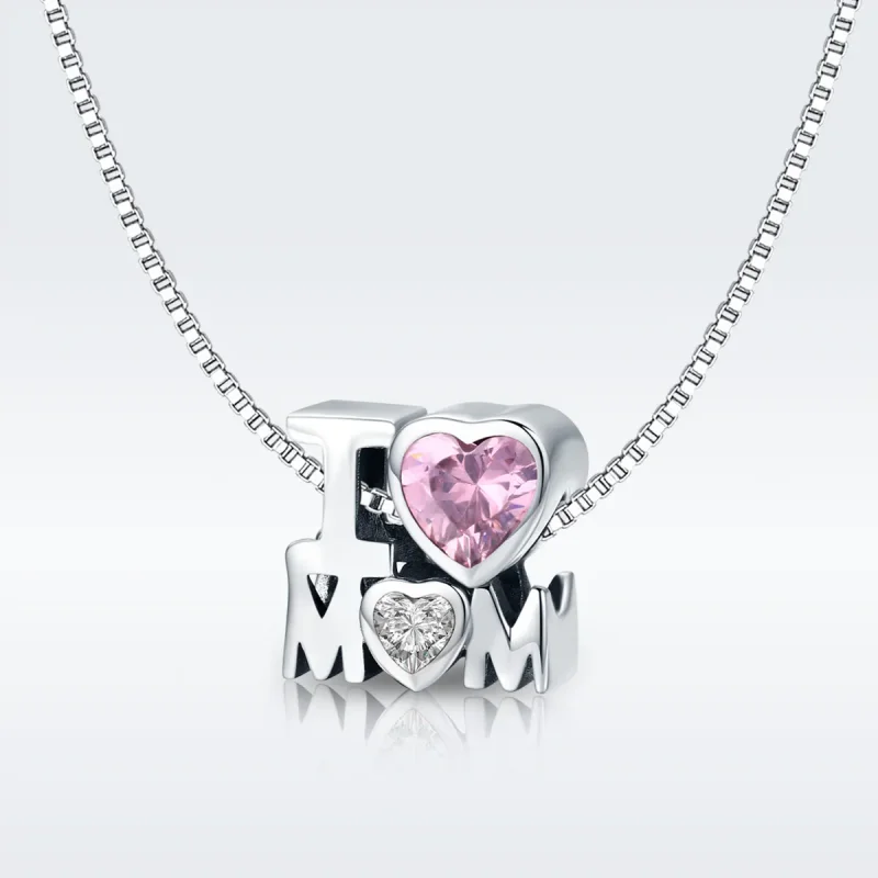 (bilde for) Pandora Style Silver I Love Mom Charm - SCC579 - Vis 2