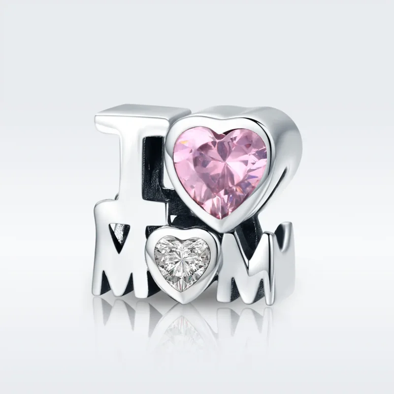 (bilde for) Pandora Style Silver I Love Mom Charm - SCC579 - Vis 3