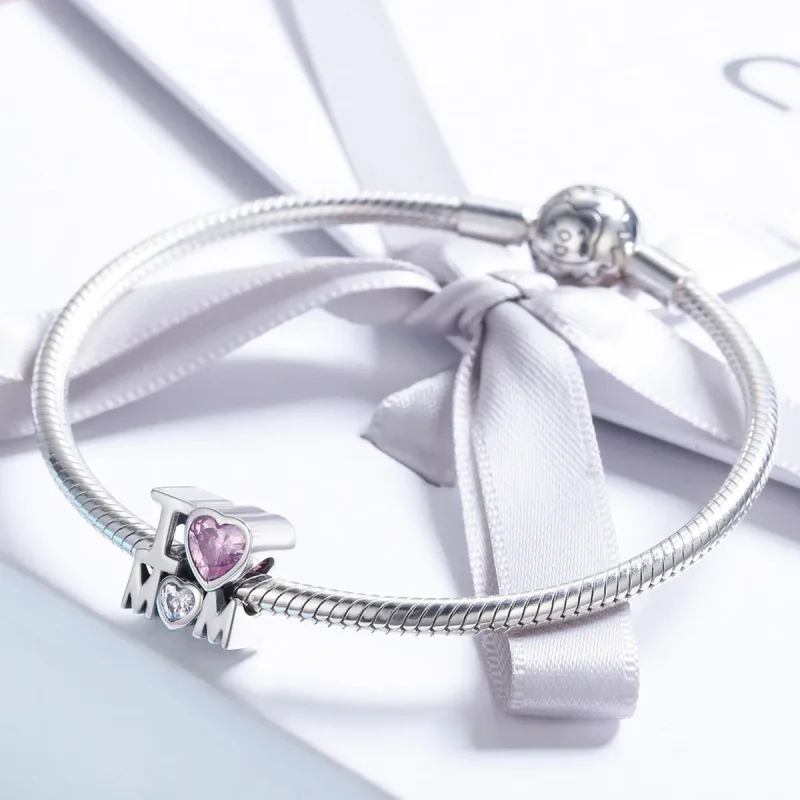 (bilde for) Pandora Style Silver I Love Mom Charm - SCC579 - Vis 6