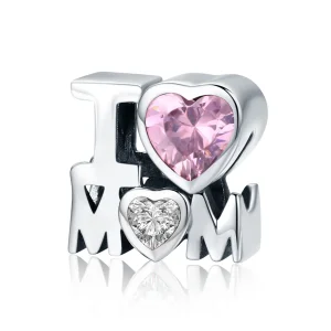 (bilde for) Pandora Style Silver I Love Mom Charm - SCC579