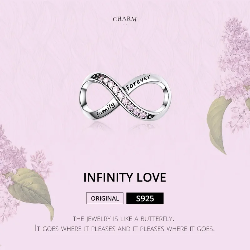 (bilde for) Pandora Style Silver Infinity Charm - SCC1146-Pk - Vis 2