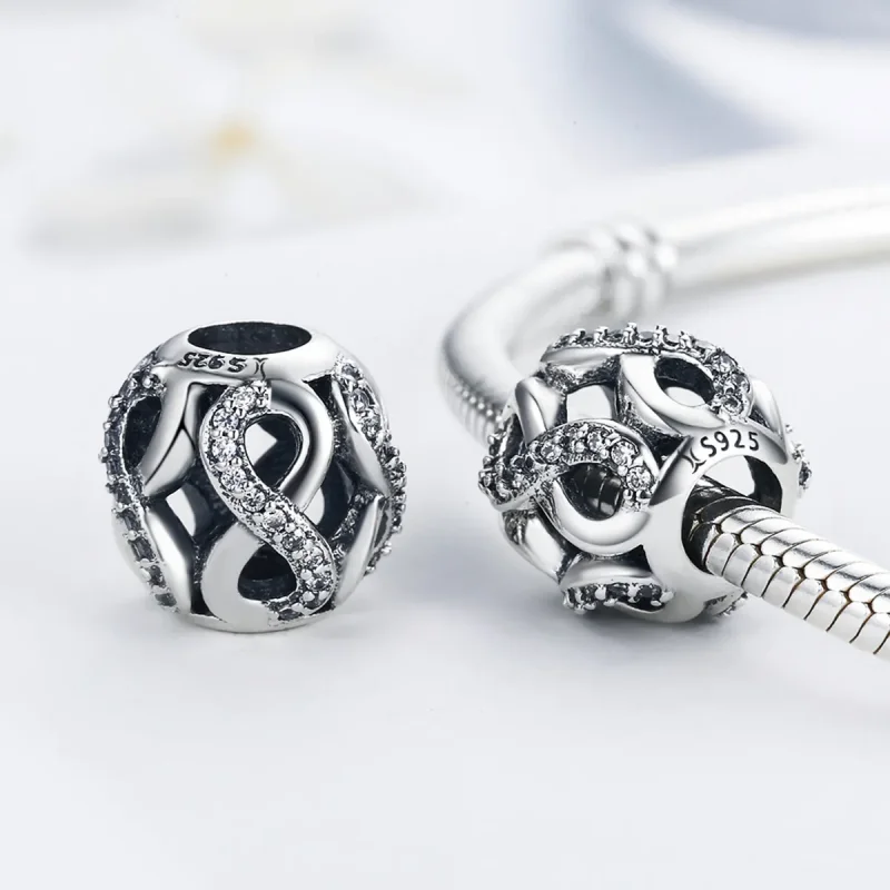 (bilde for) Pandora Style Silver Infinity Charm - SCC141 - Vis 5
