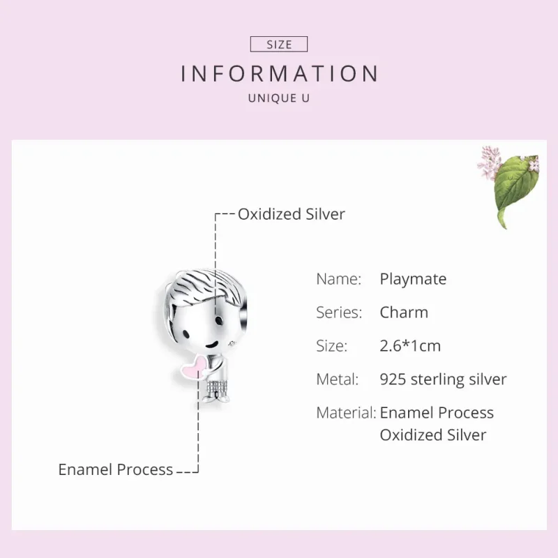 (bilde for) Pandora Style Silver Its A Boy Charm - SCC1334 - Vis 7