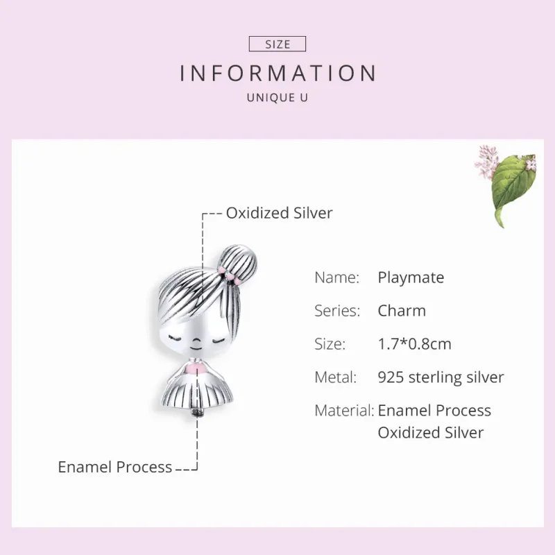 (bilde for) Pandora Style Silver Its A Girl Charm - SCC1335 - Vis 7