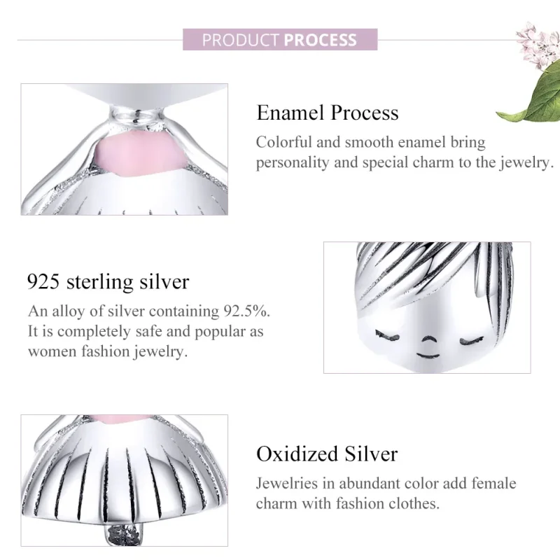 (bilde for) Pandora Style Silver Its A Girl Charm - SCC1335 - Vis 8