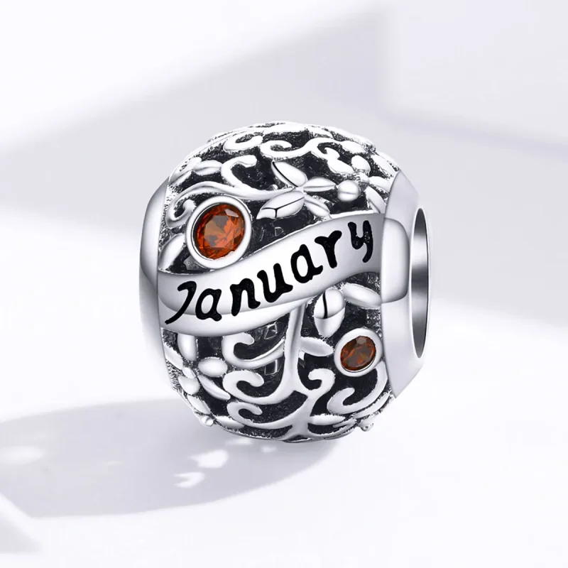 (bilde for) Pandora Style Silver January Birthstone Charm - SCC1385-1 - Vis 4