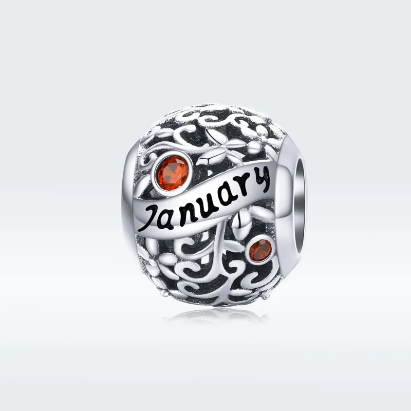 (bilde for) Pandora Style Silver January Birthstone Charm - SCC1385-1 - Vis 5