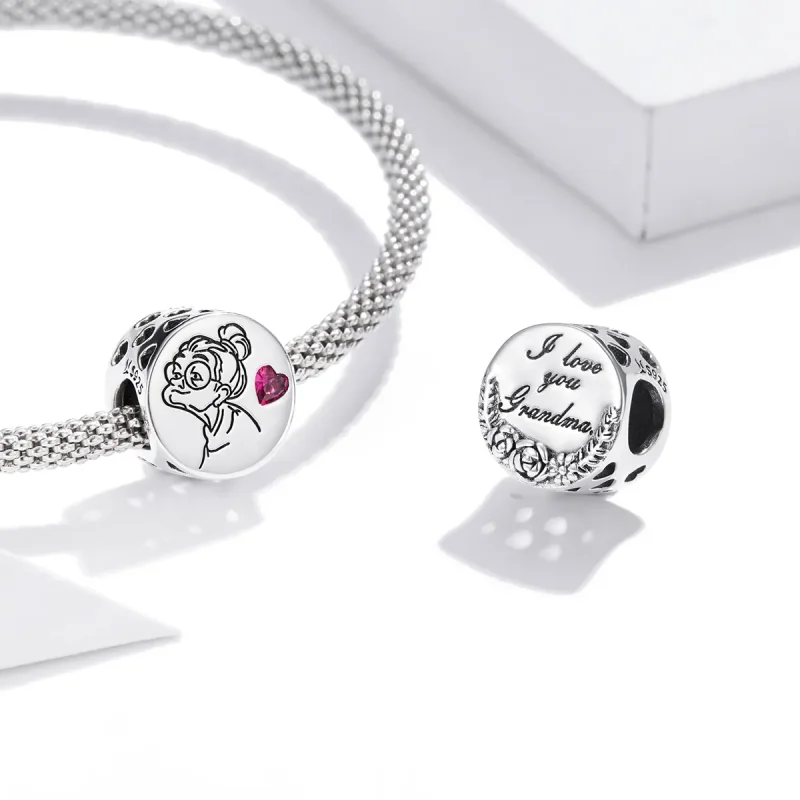 (bilde for) Pandora Style Silver Jeg elsker deg bestemor Gigi Charm - SCC1762 - Vis 4