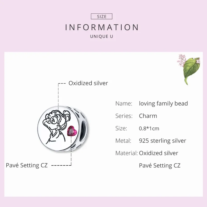 (bilde for) Pandora Style Silver Jeg elsker deg bestemor Gigi Charm - SCC1762 - Vis 7