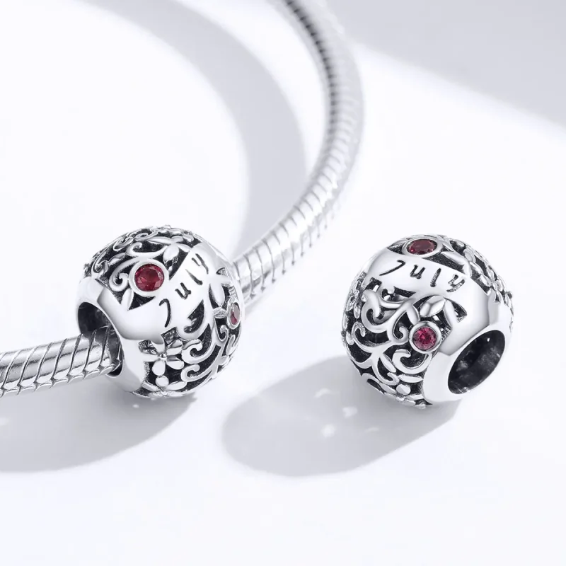 (bilde for) Pandora Style Silver July Granat Birthstone Charm - SCC1385-7 - Vis 2