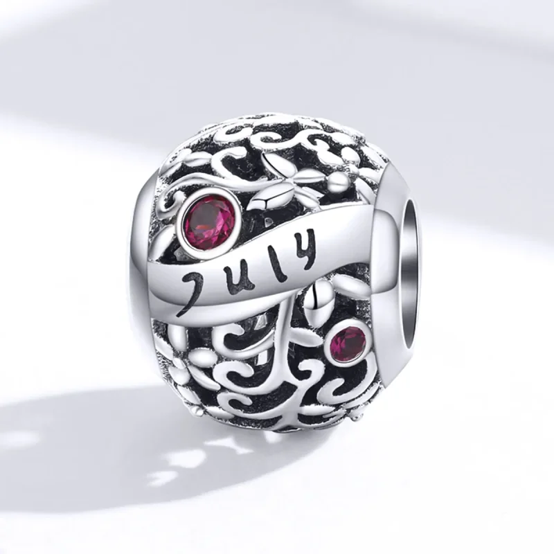 (bilde for) Pandora Style Silver July Granat Birthstone Charm - SCC1385-7 - Vis 4