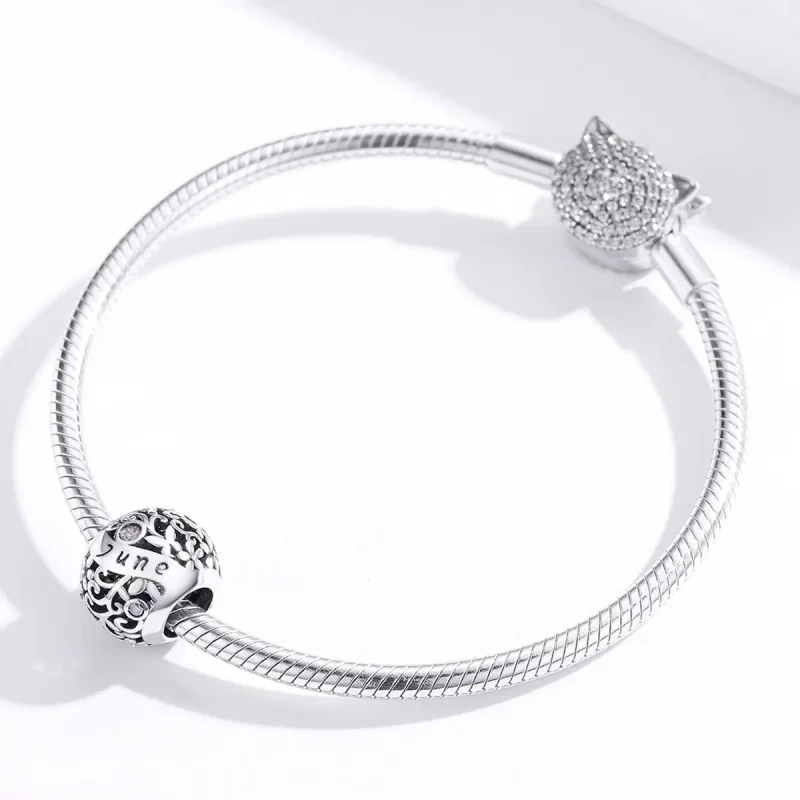 (bilde for) Pandora Style Silver June Birthstone Charm - SCC1385-6 - Vis 2