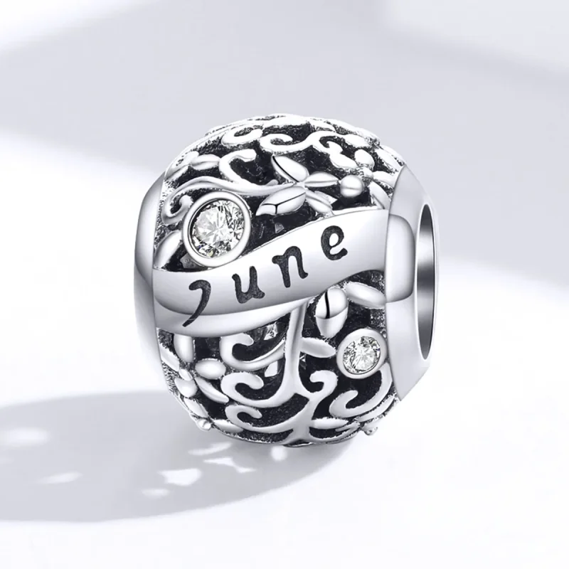 (bilde for) Pandora Style Silver June Birthstone Charm - SCC1385-6 - Vis 4